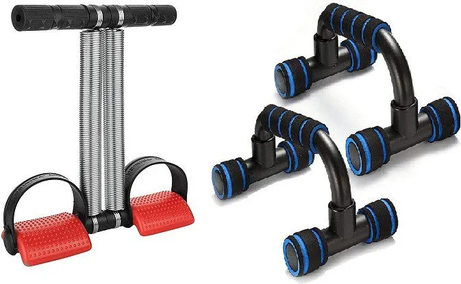 Combo Kit Full Exerciser Double Spring Tummy Trimmer Plastic Pushup Bar  (Pack of 2)