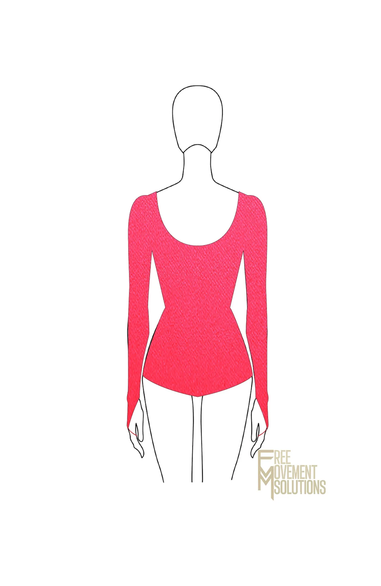 Couture Long Sleeve Leotard with Finger Hook