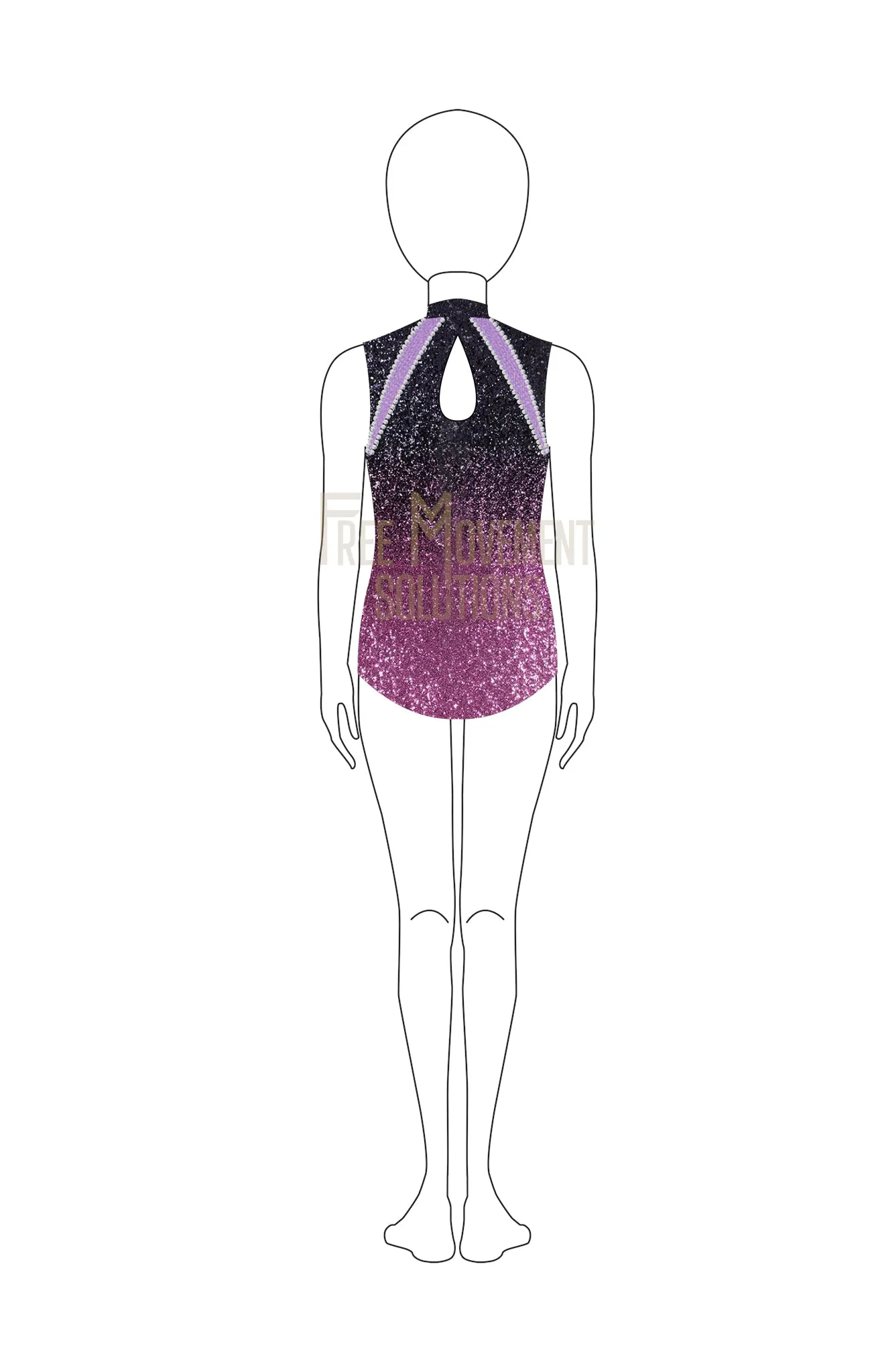 Couture Sequined Ombre Sleeveless Leotard