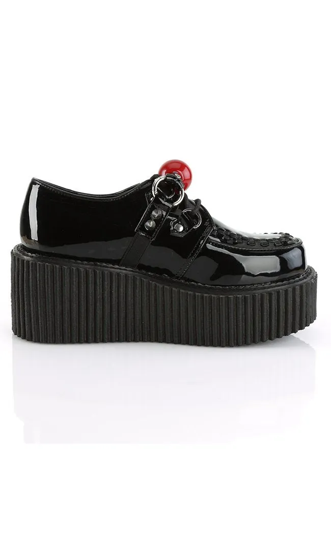 CREEPER-222 Black Patent Creepers