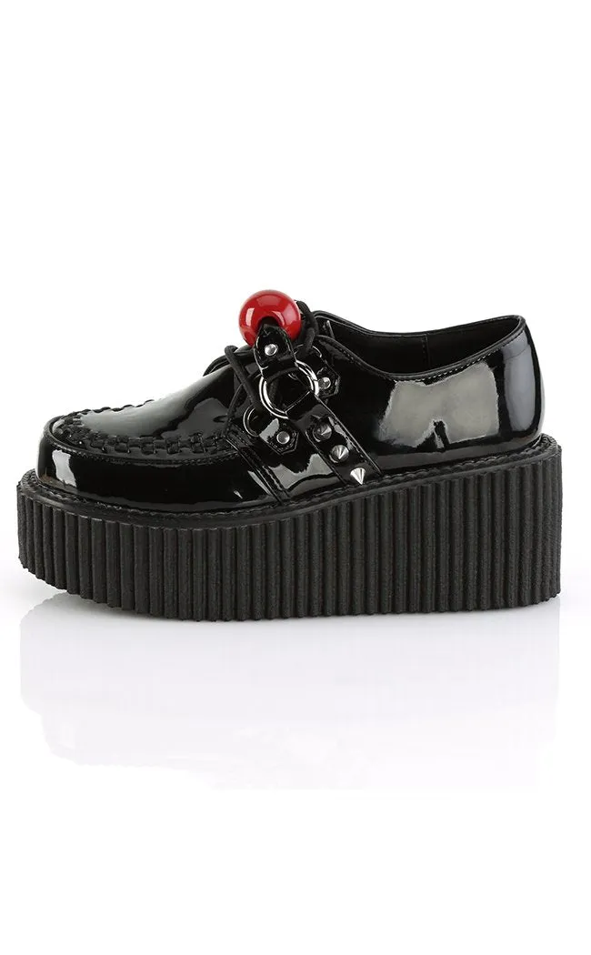 CREEPER-222 Black Patent Creepers