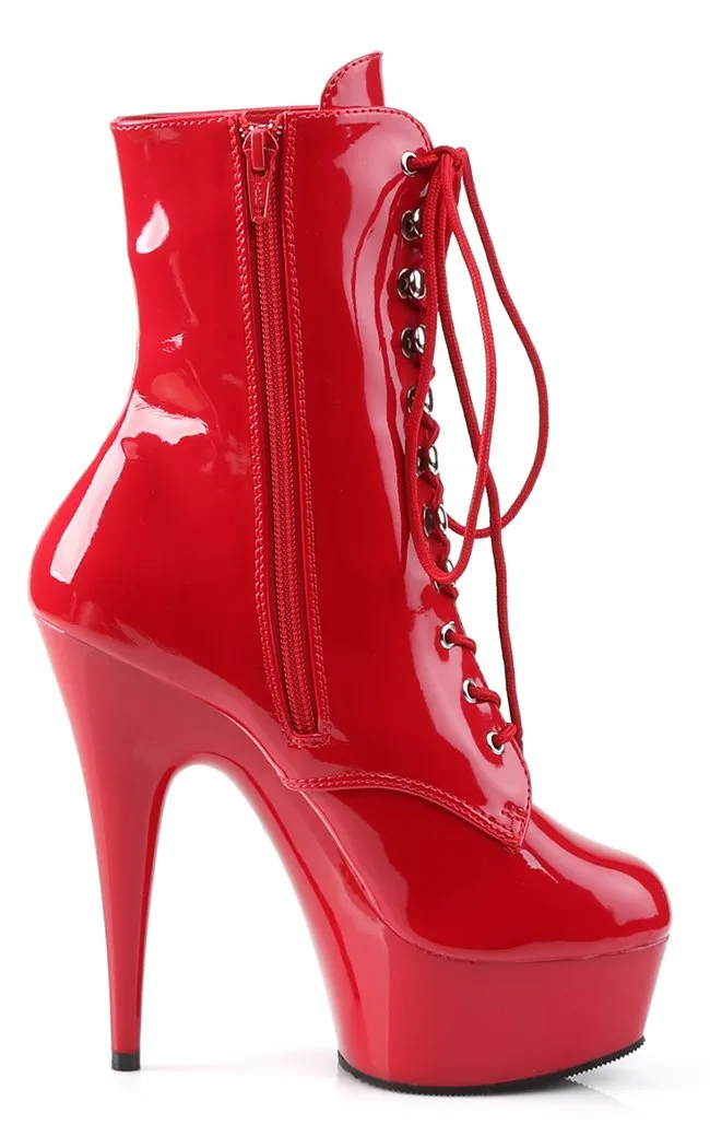 DELIGHT-1020 Red Patent Ankle Boots [In Stock]