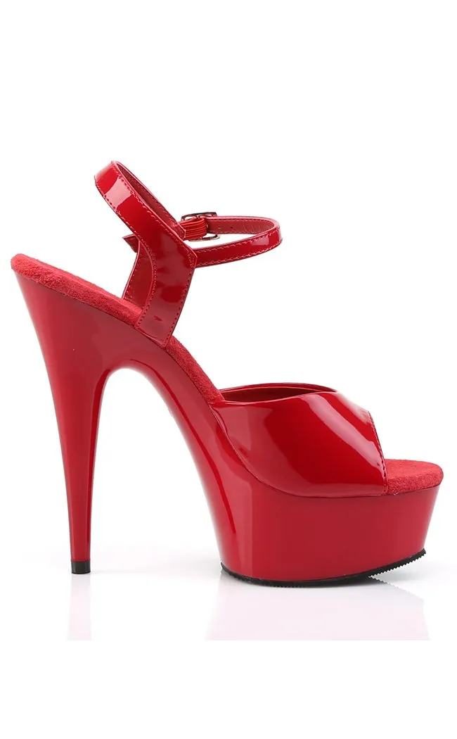 DELIGHT-609 Red Patent Platform Heels