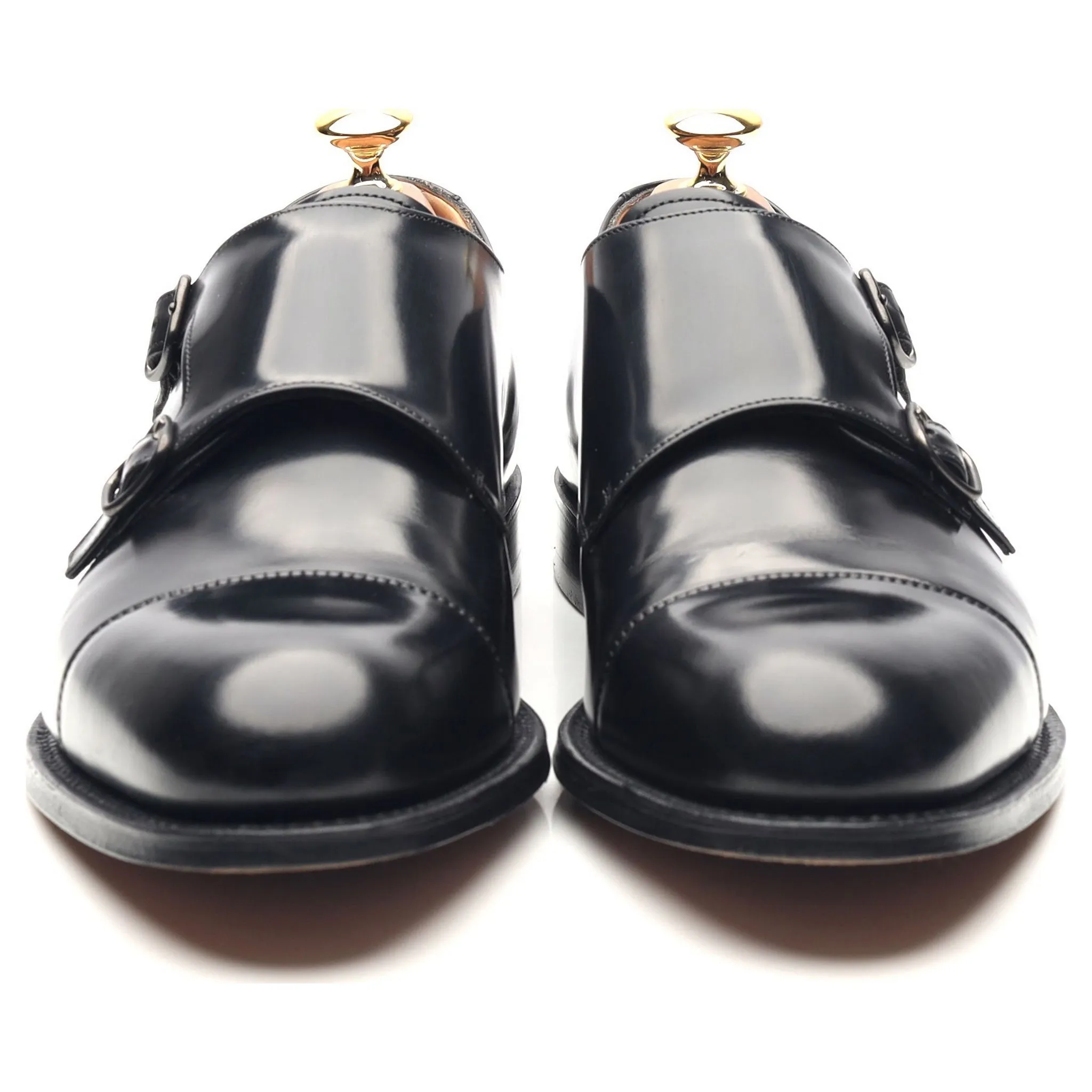 'Detroit' Black Leather Double Monk Strap UK 6.5 G