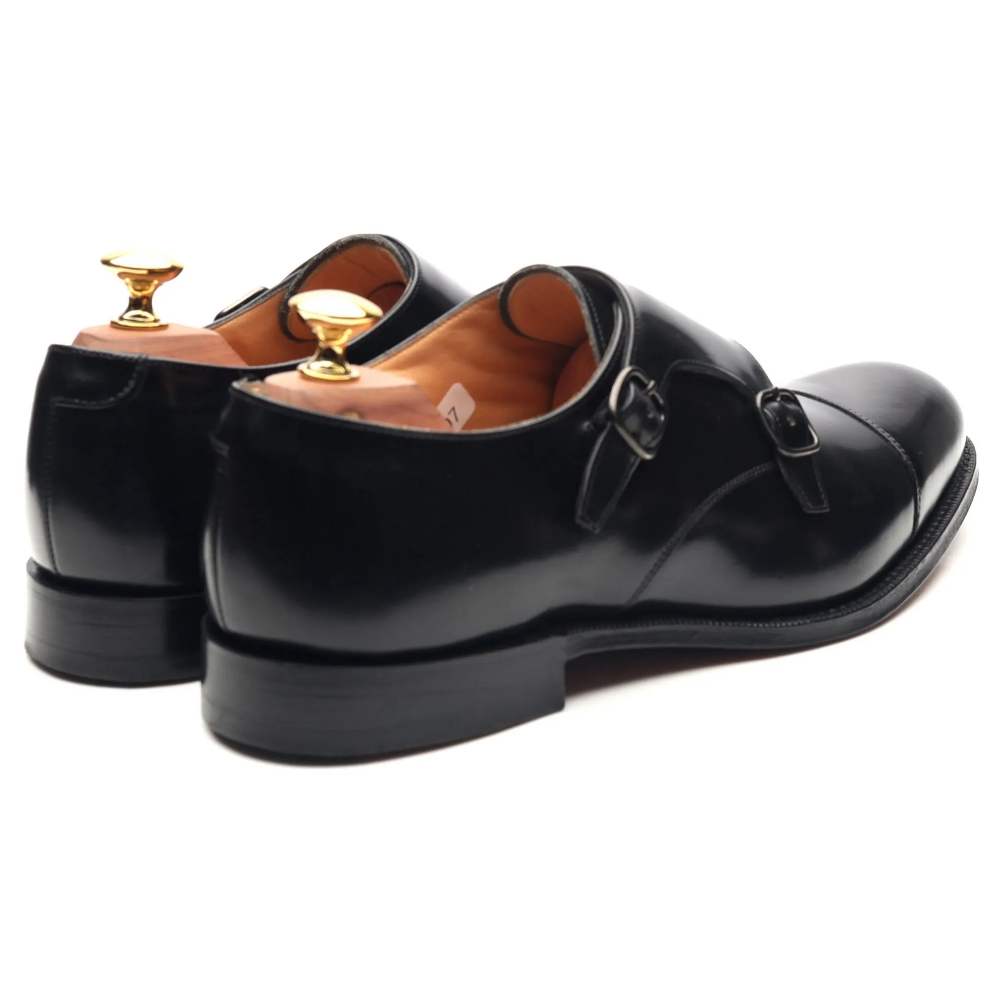 'Detroit' Black Leather Double Monk Strap UK 6.5 G