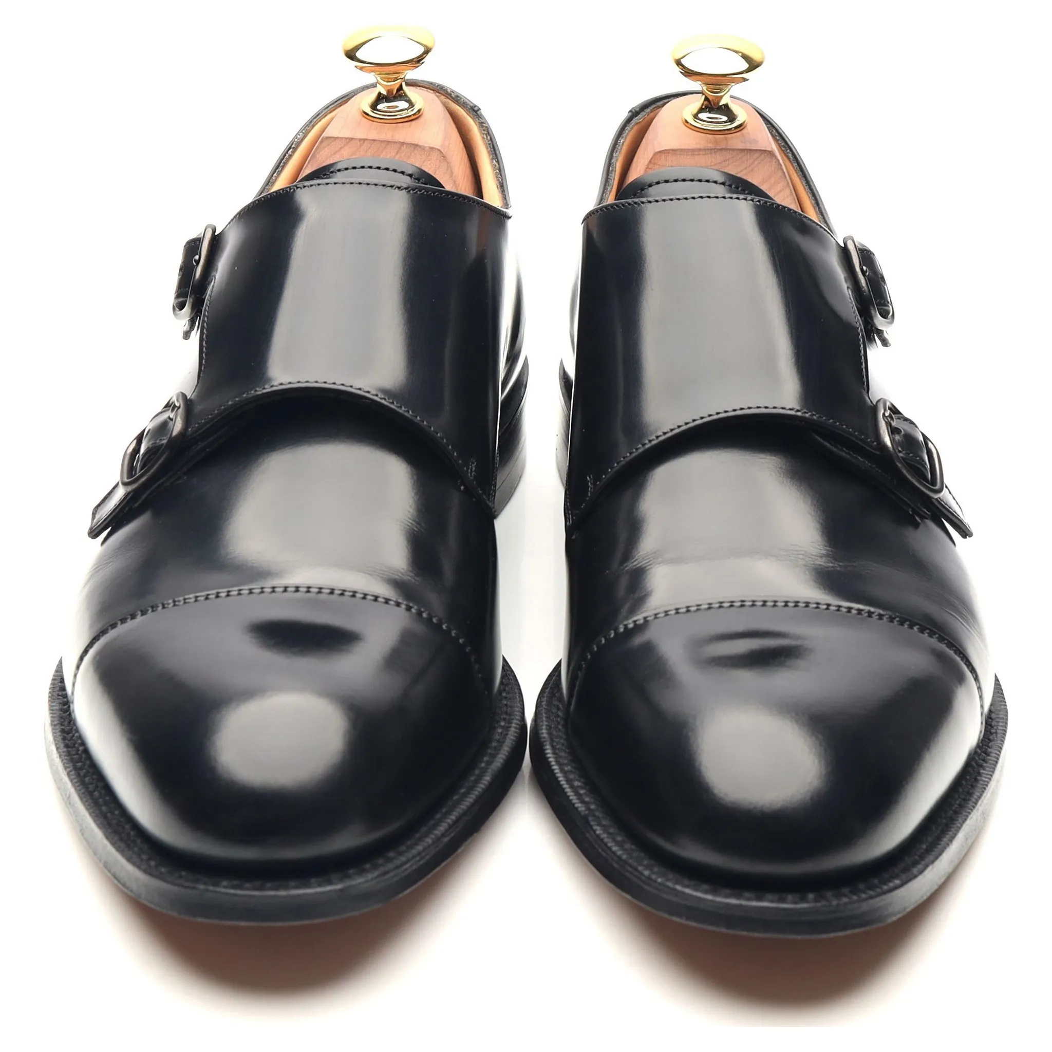 'Detroit' Black Leather Double Monk Strap UK 6.5 G