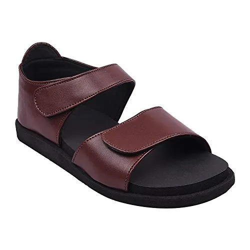 DR PLUS Women's Healthcare, Diabetic and Orthopedic Light Weight MCR/MCP Footwear/Sandals/Slipper/Chappal-(BCLD-401_Brown_8)