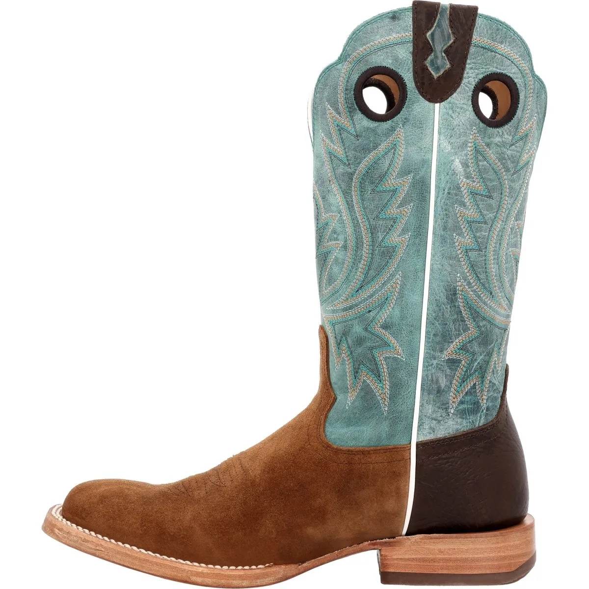 Durango PRCA Collection Men's Roughout Western Boots Ddb0467 In Whiskey Tobacco And Aqua