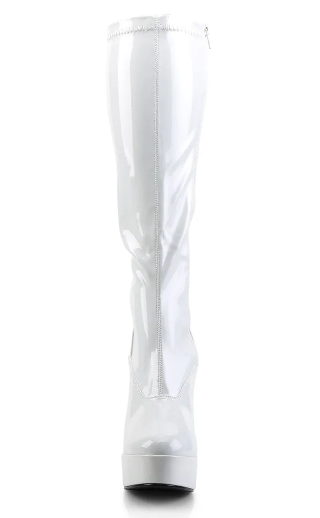 ELECTRA-2000Z White Patent Knee High Boots