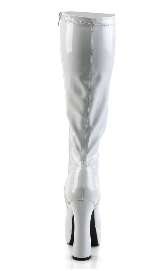 ELECTRA-2000Z White Patent Knee High Boots