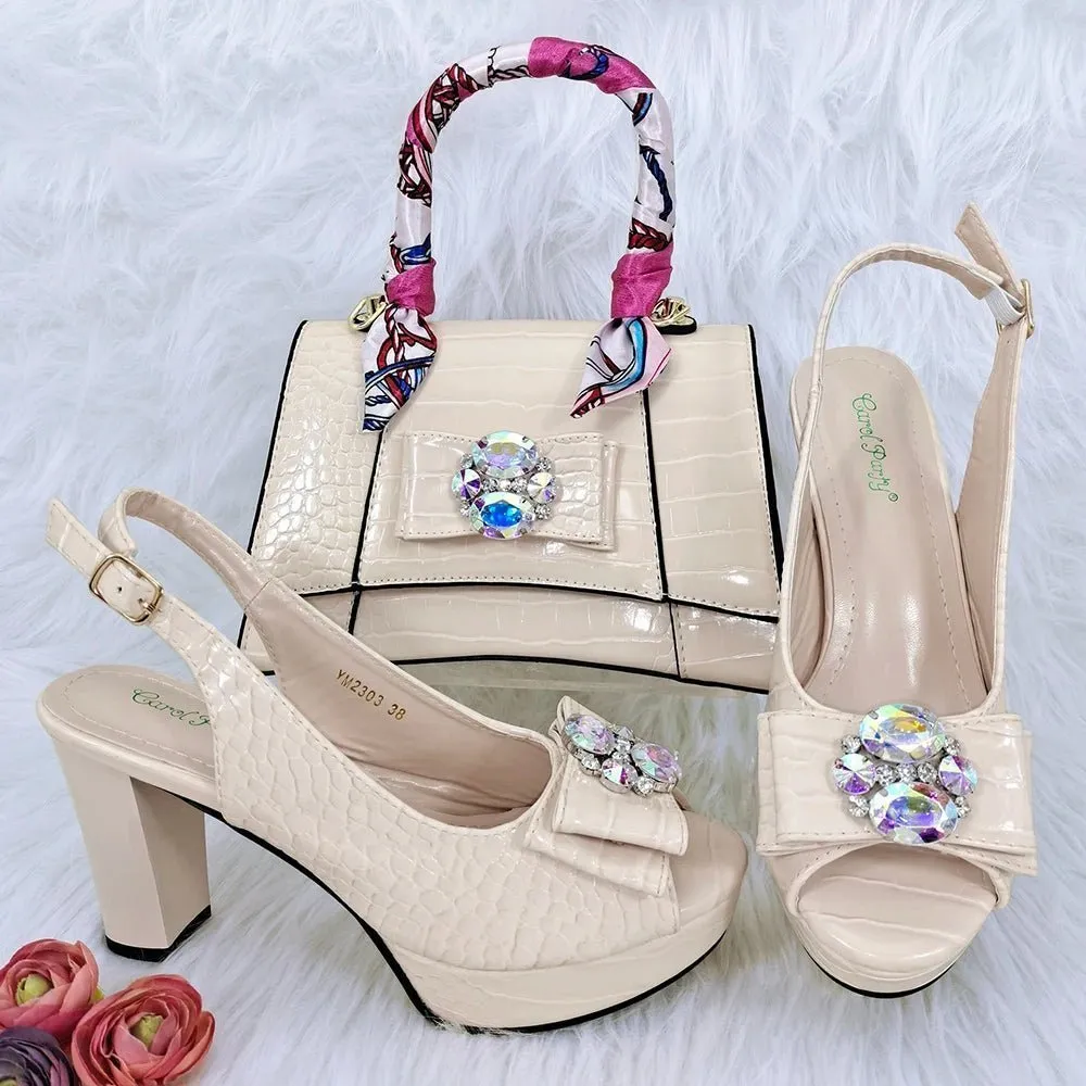 Elegant Italian Shoes and Bag Set - New Matching Ensemble