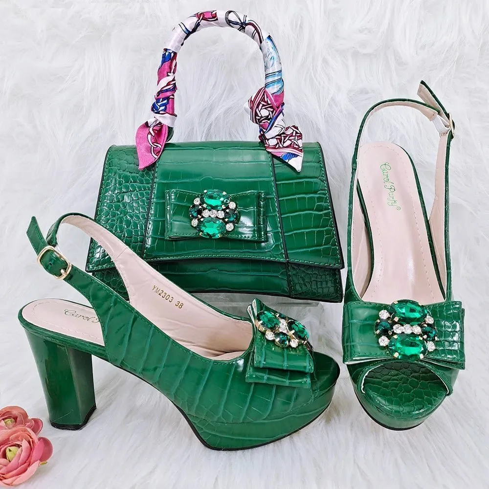 Elegant Italian Shoes and Bag Set - New Matching Ensemble