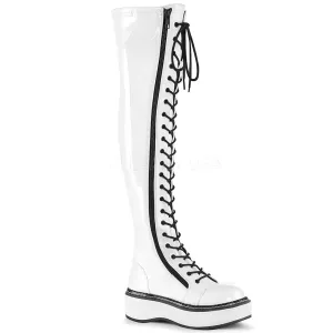 Emily-375 White Patent Boots [In Stock]