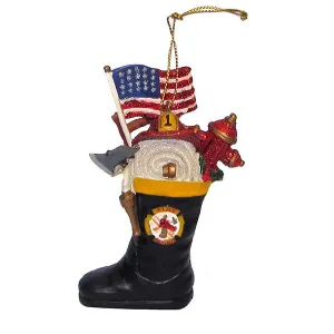 Firefighter Fireman Boot Ornament, J7145