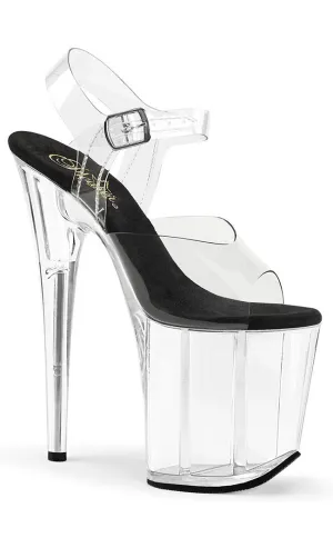 FLAMINGO-808 Clear & Black Platform Heels