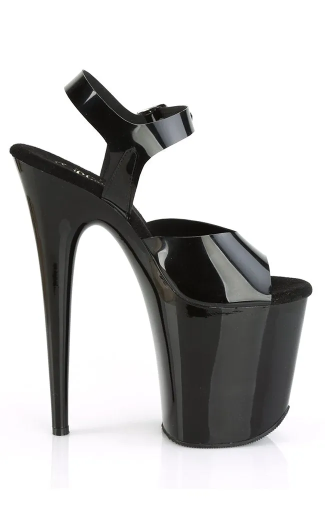 FLAMINGO-808N Black Jelly Platform Heels