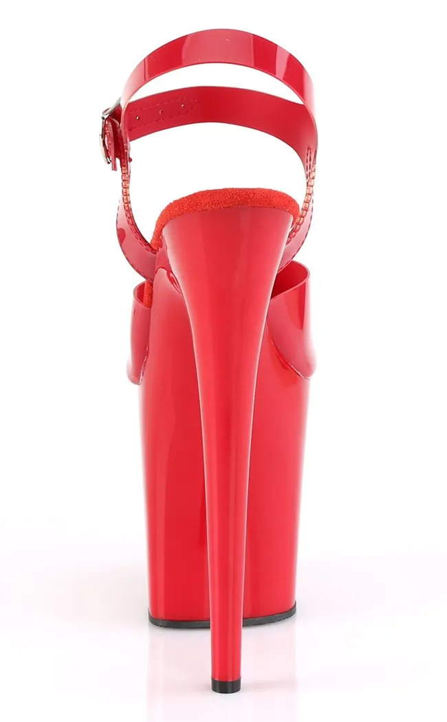 FLAMINGO-808N Red Jelly Platform Heels