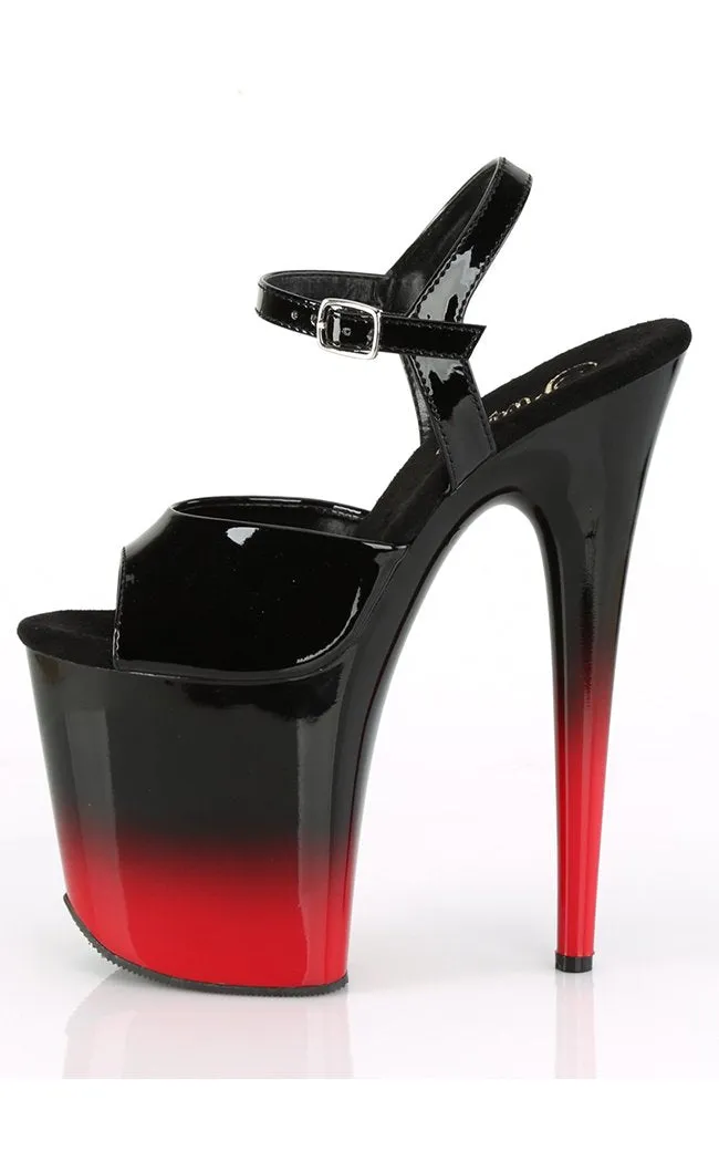 FLAMINGO-809BR-H Red-Black Platform Heels