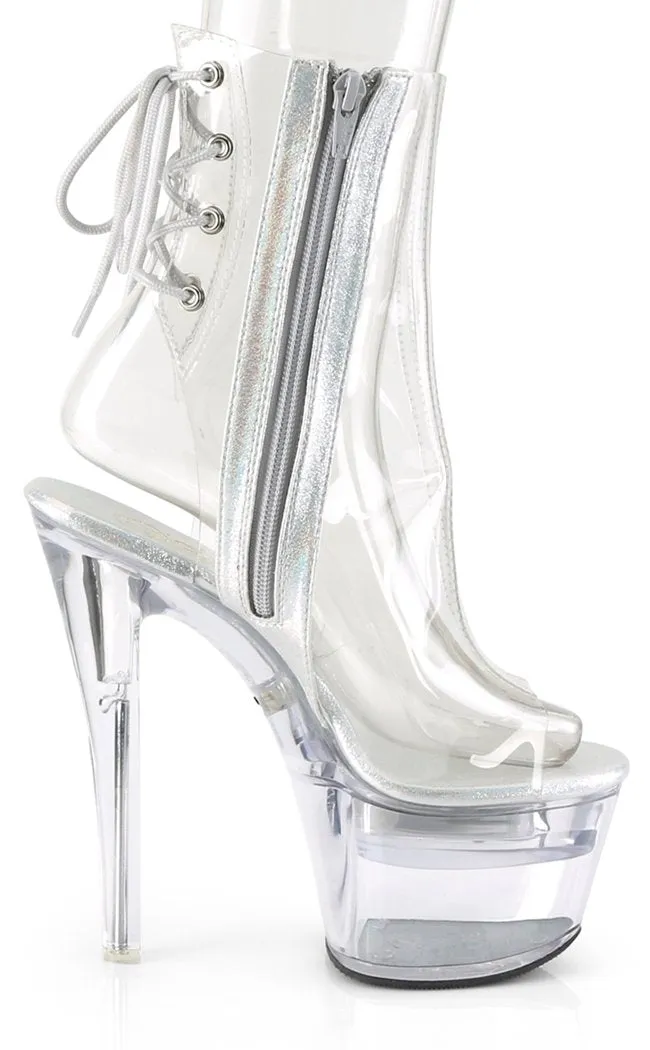 FLASHDANCE-1018C-7 Clear Light Up Platform Boots