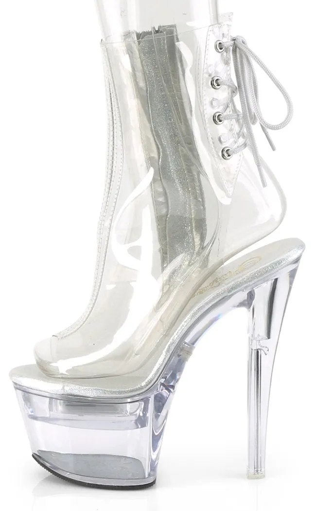 FLASHDANCE-1018C-7 Clear Light Up Platform Boots