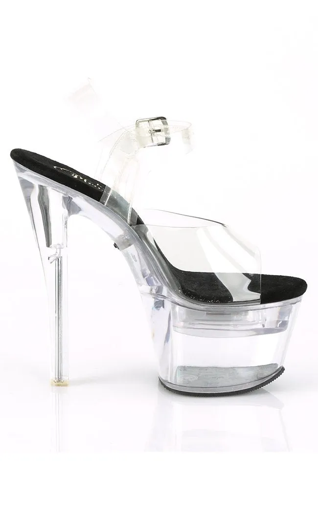 FLASHDANCE-708 Black Patent Light-up Platform Heels