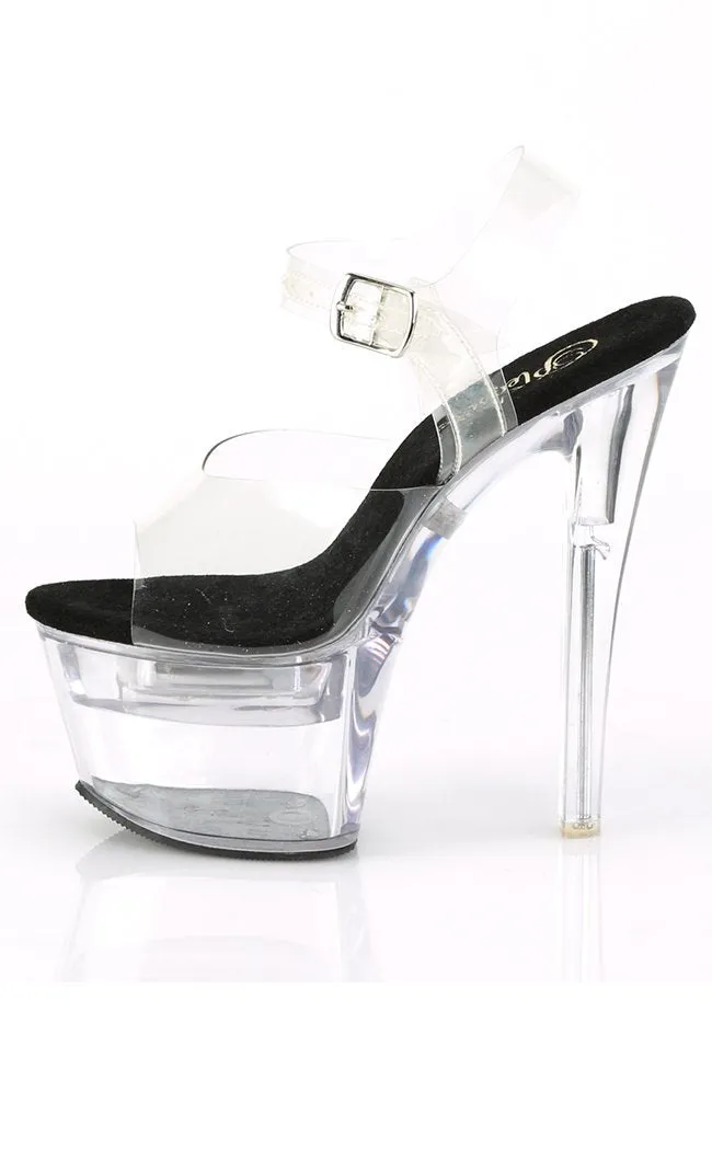 FLASHDANCE-708 Black Patent Light-up Platform Heels