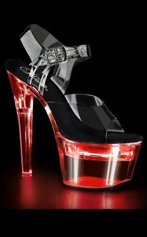 FLASHDANCE-708 Black Patent Light-up Platform Heels