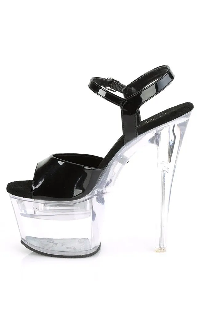 FLASHDANCE-709 Black Light Up Platform Heels