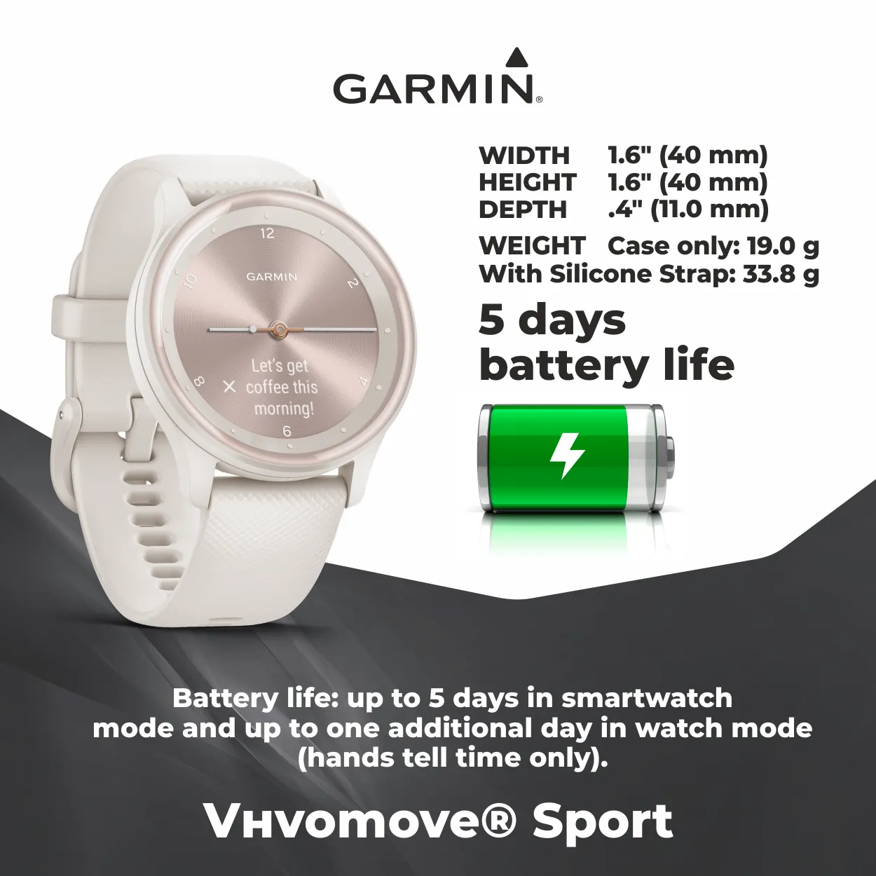 Garmin Vivomove Sport Hybrid Smartwatch