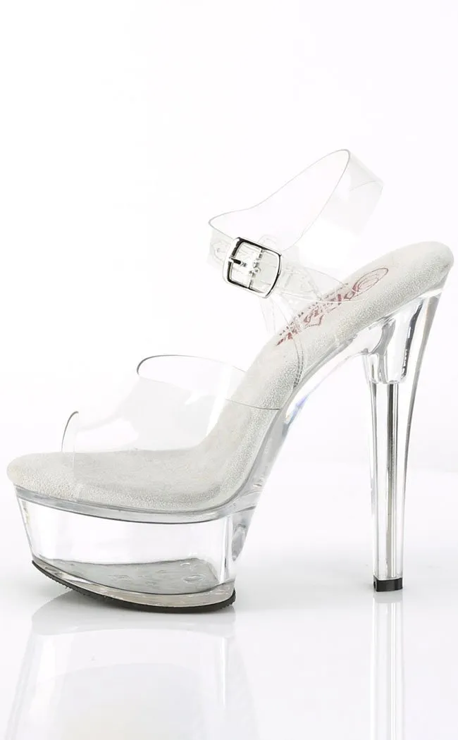 GLEAM-608 Clear Platform Heels