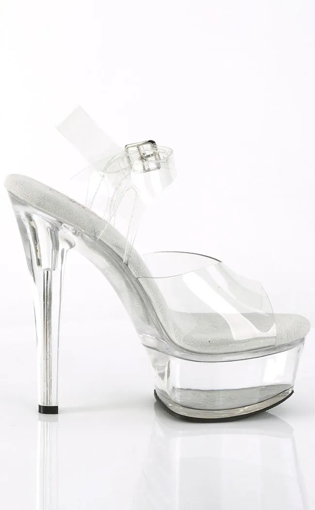 GLEAM-608 Clear Platform Heels