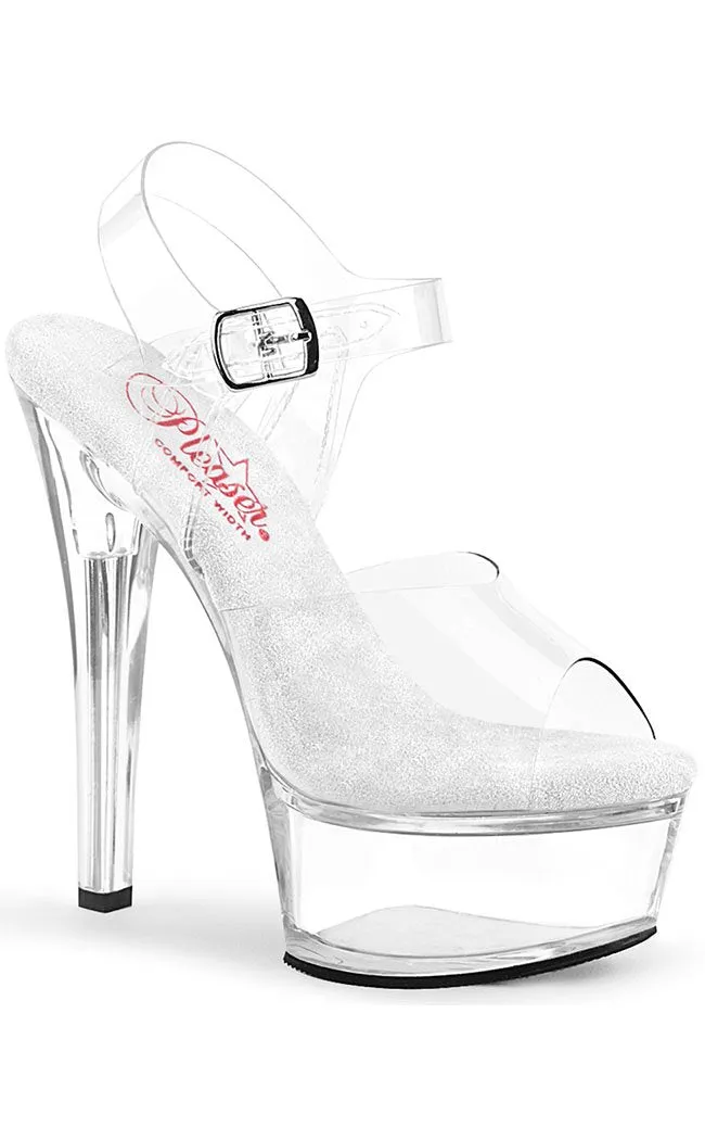 GLEAM-608 Clear Platform Heels