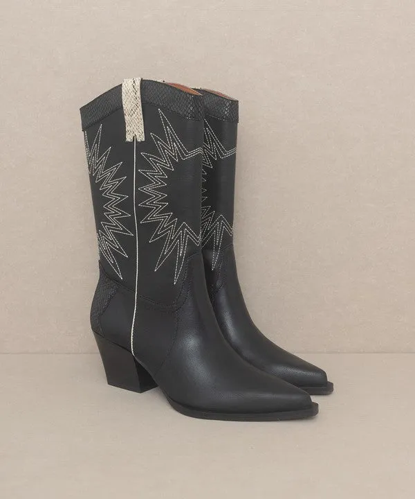 Halle Western Paneled Cowboy Boots