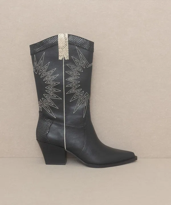 Halle Western Paneled Cowboy Boots