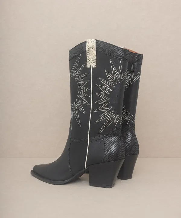 Halle Western Paneled Cowboy Boots