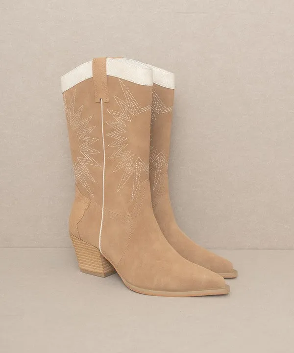 Halle Western Paneled Cowboy Boots