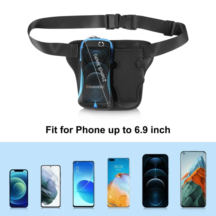 HAWEEL Multi-function Sports Fitness Water Bottle Waist Bag(Blue)