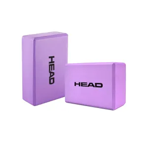 HEAD Yoga Block High Density PE Foam | Yoga Bricks for Balancing | Yoga Blocks Set of 2 | Yoga Accessories for Men & Women | Yoga Equipment for Improving Posture | Workout Support Bricks - Purple