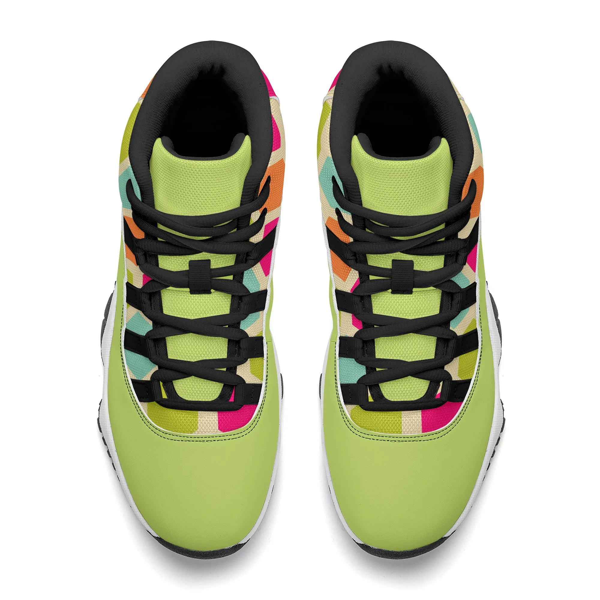 High Top Air Retro Sneakers - Lime Green