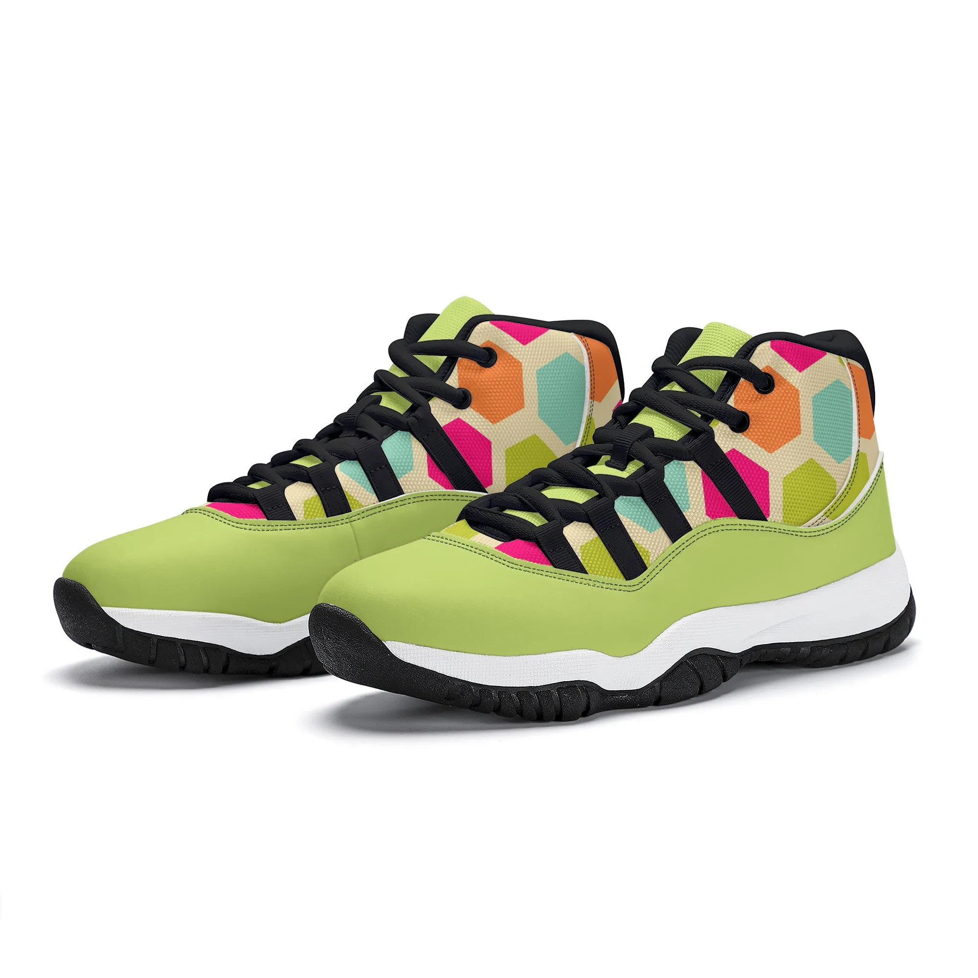 High Top Air Retro Sneakers - Lime Green