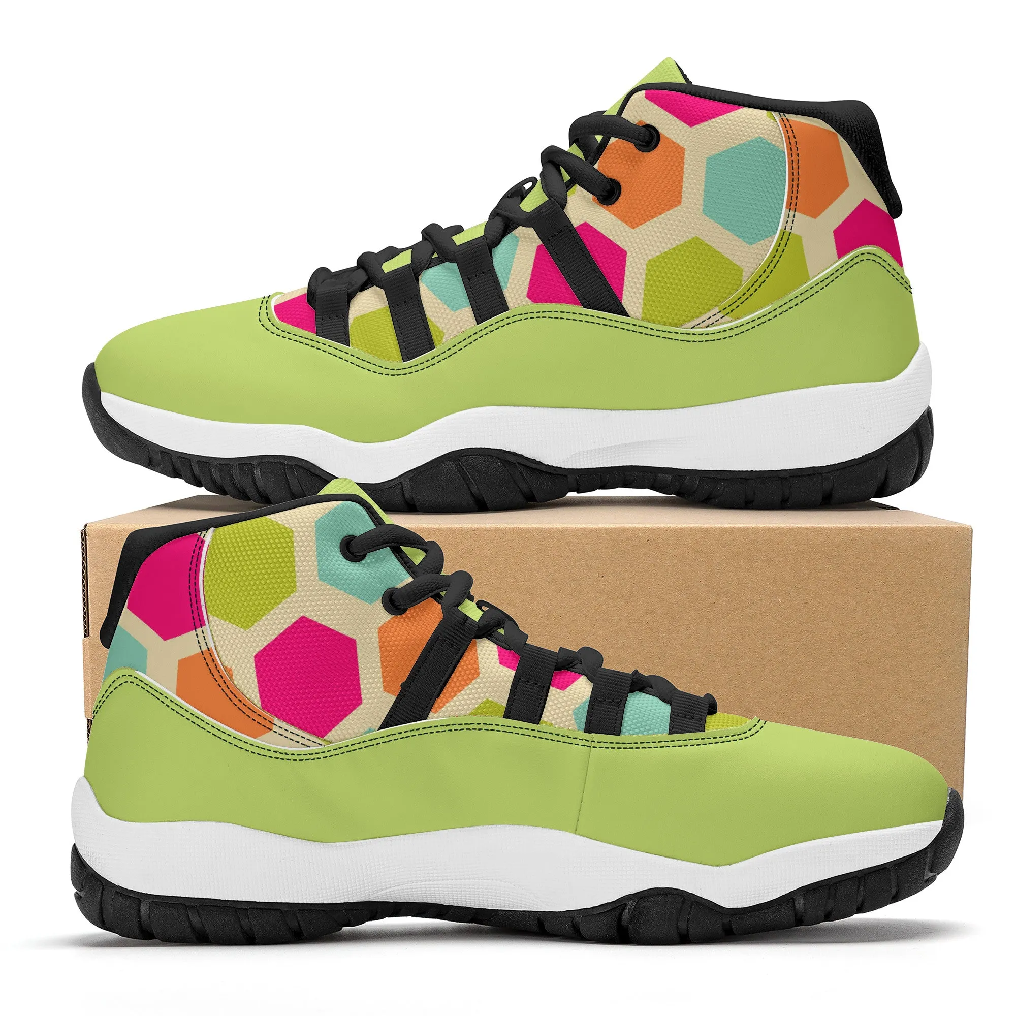 High Top Air Retro Sneakers - Lime Green