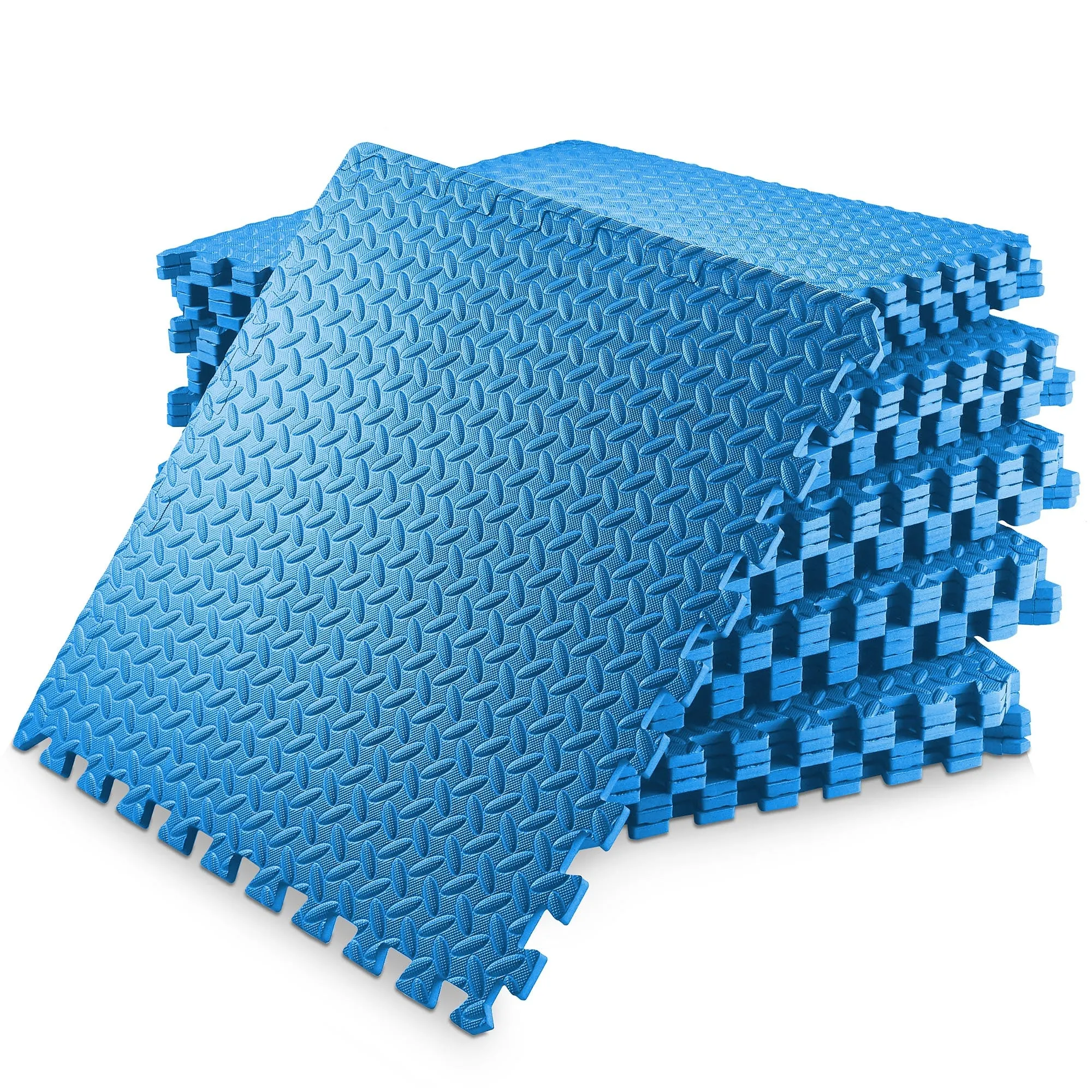 Interlocking Puzzle Exercise EVA Foam Mats, 1/2" Thick, 12-120 SQFT