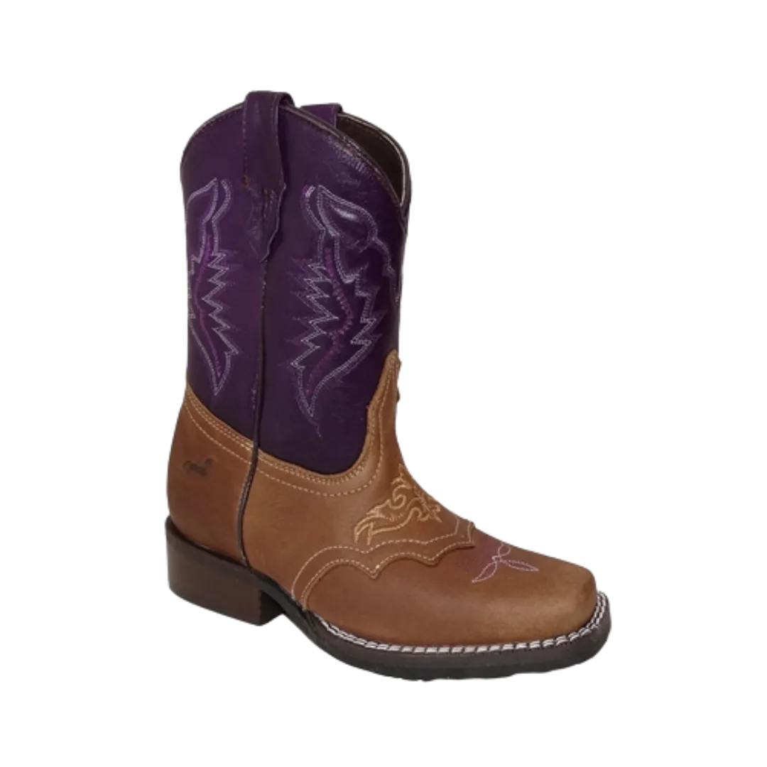 International M Kid's Brown Purple Western Boot