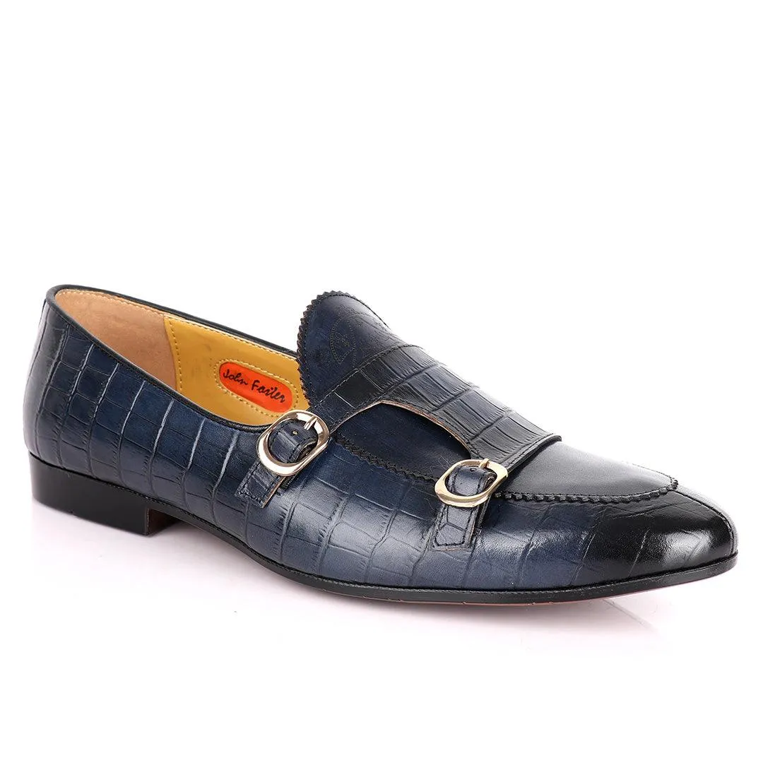 John Foster crocodile Leather Designed Monk Straps