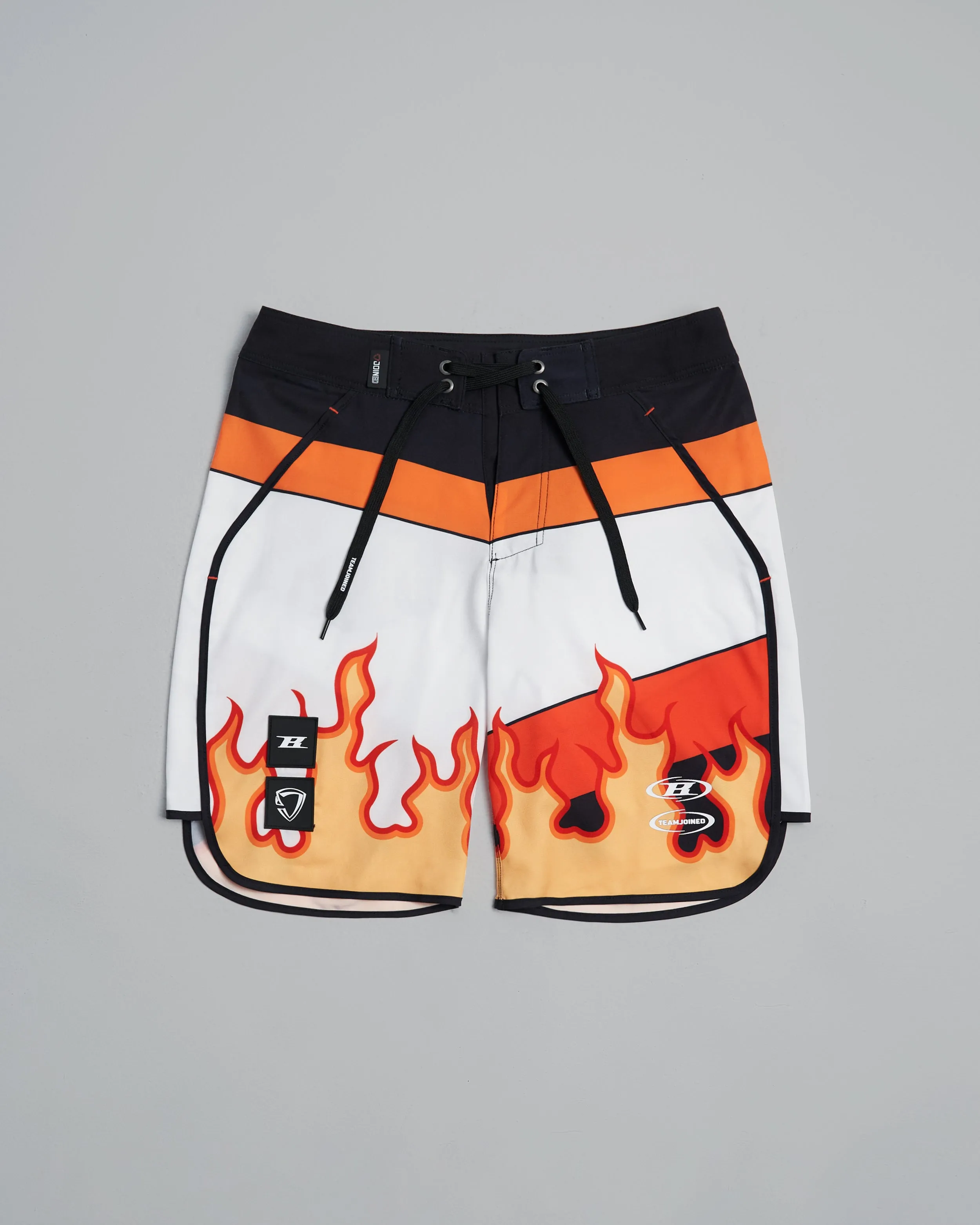 Joined® x BTW  Flame Curved Hem Stage Shorts