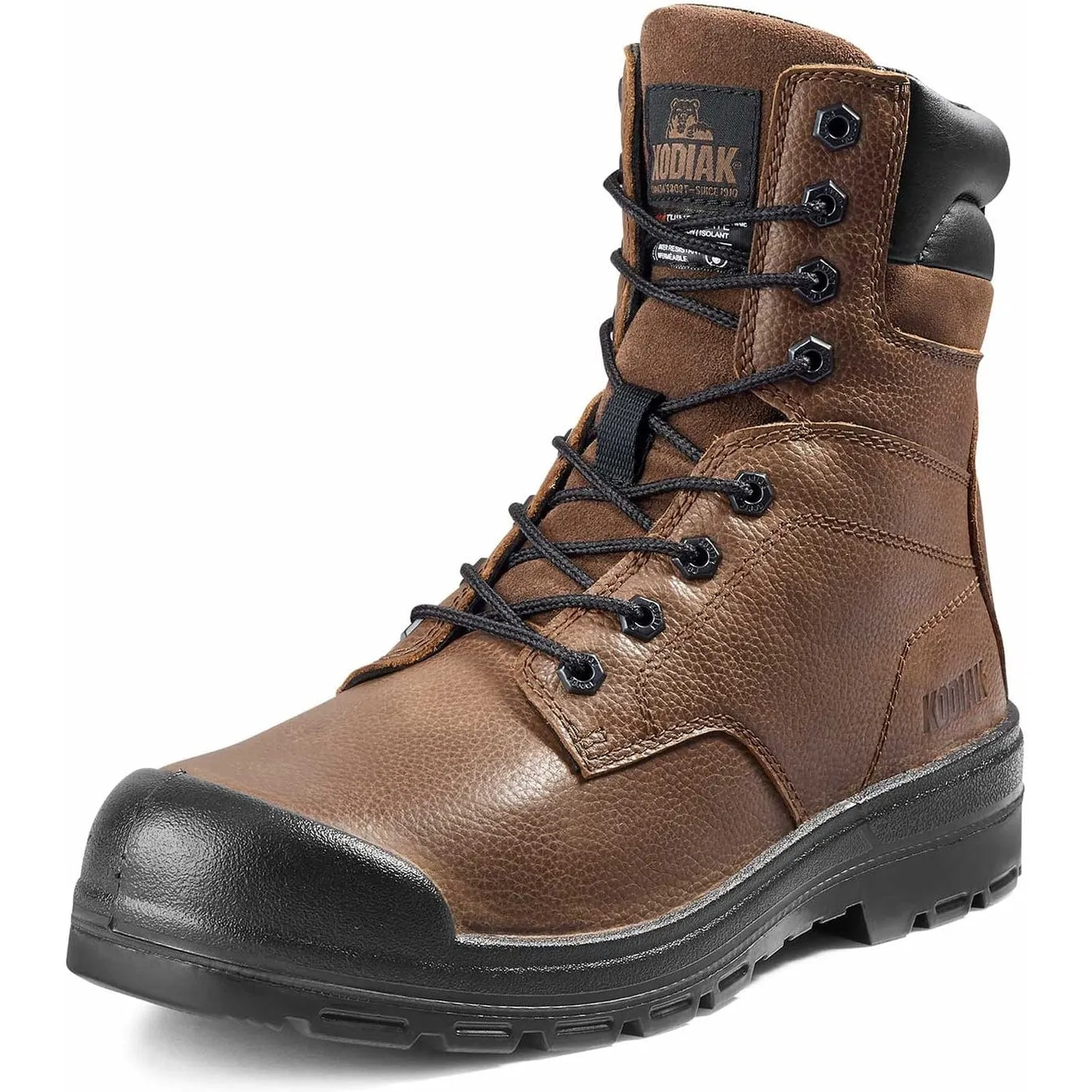 Kodiak Men's Greb 8" ST 200G Slip Resist Safety Work Boot -Brown- 4TH3BN