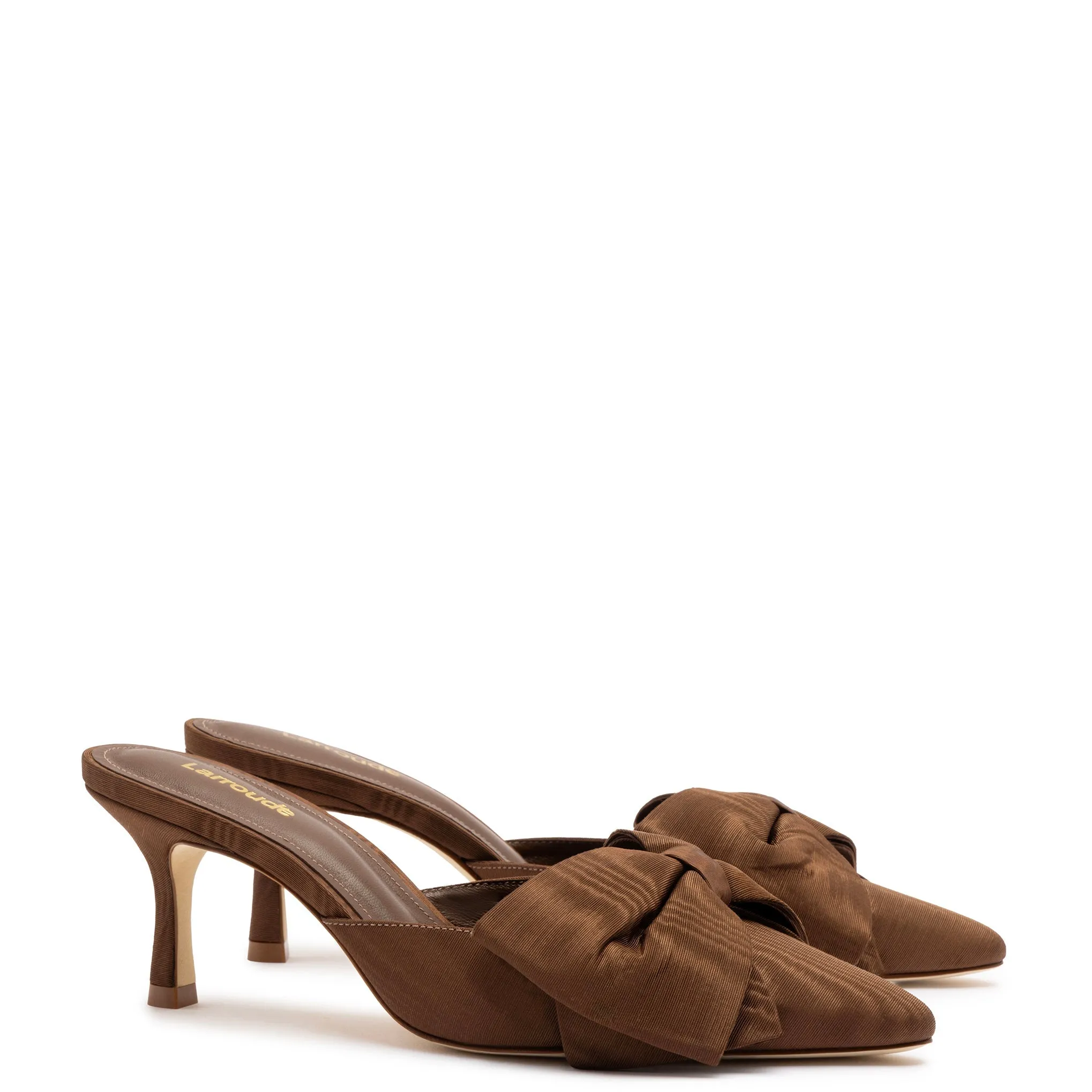 Larroude Mini Elle Pump In Cinnamon Fabric