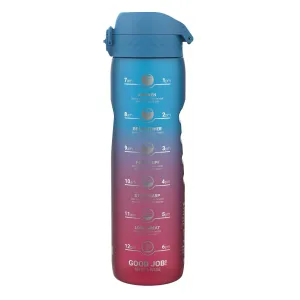 Leak Proof Water Bottle with Times to Drink, Recyclon, Blue & Pink, 1 Litre