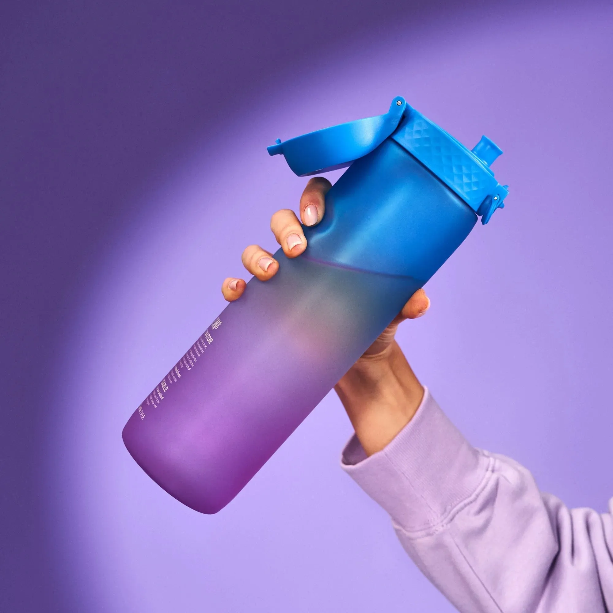 Leak Proof Water Bottle with Times to Drink, Recyclon, Blue & Pink, 1 Litre