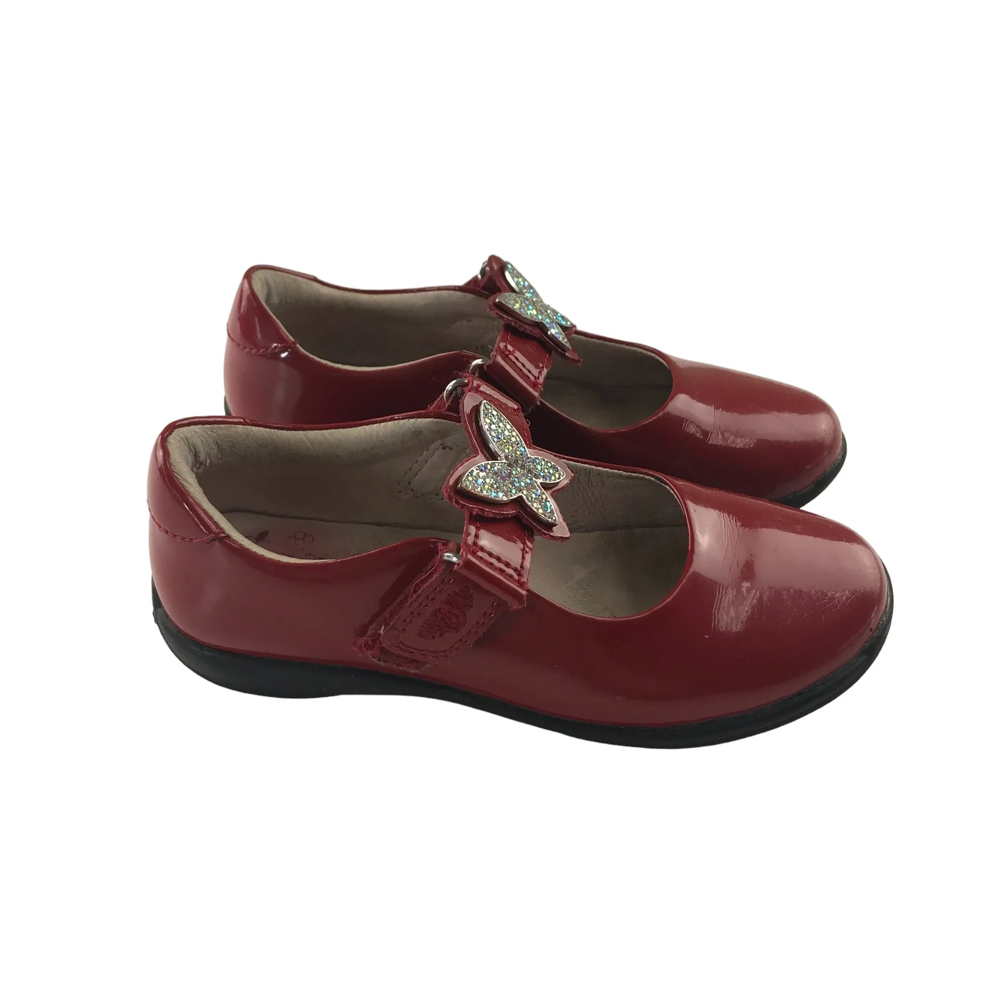 Lelli Kelly pumps shoe size 10 junior red flat shoes with changeable straps and spare plain straps